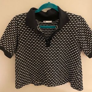 Zara textured boxy polo